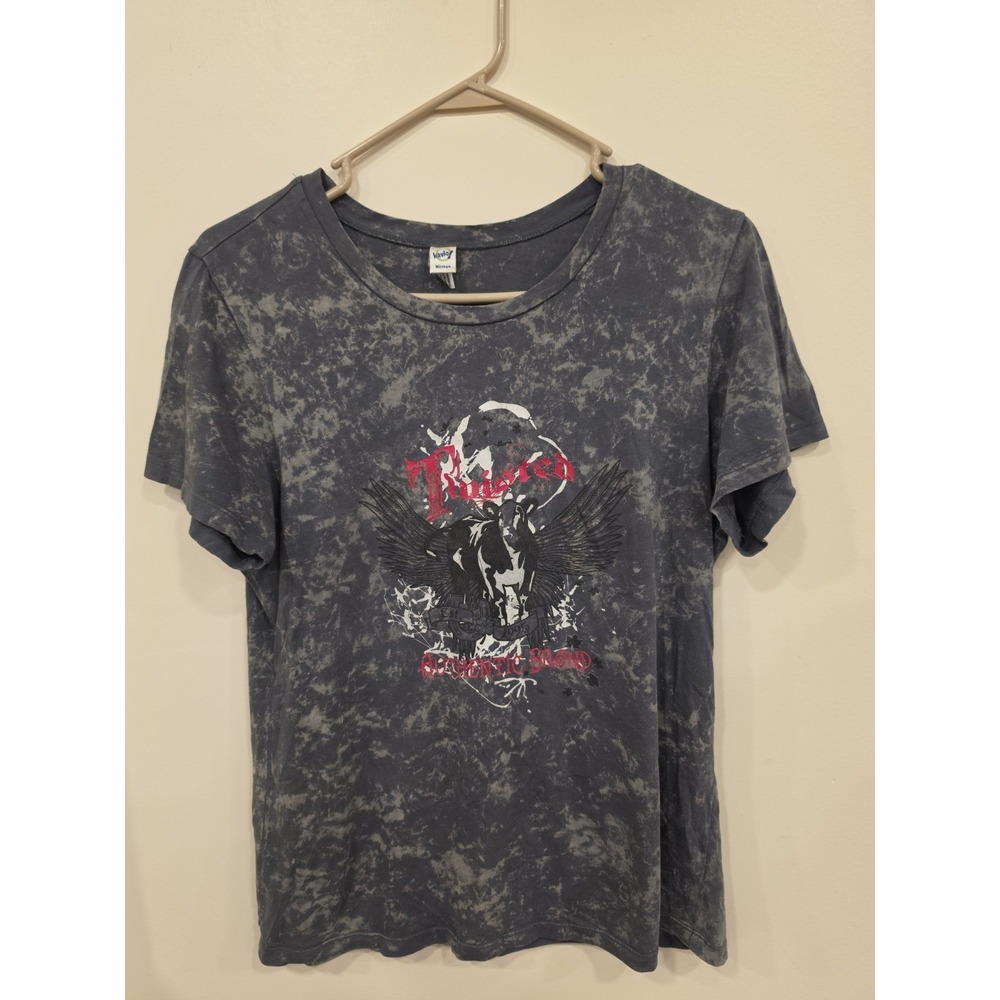 Twisted Y2k Grunge Vintage Tshirt Size Medium 2000s Grey Wash Graphic Tee